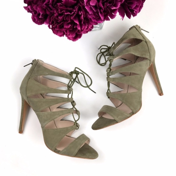 Victoria's Secret Shoes - Victoria's Secret Green Lace Up Sandals Heels